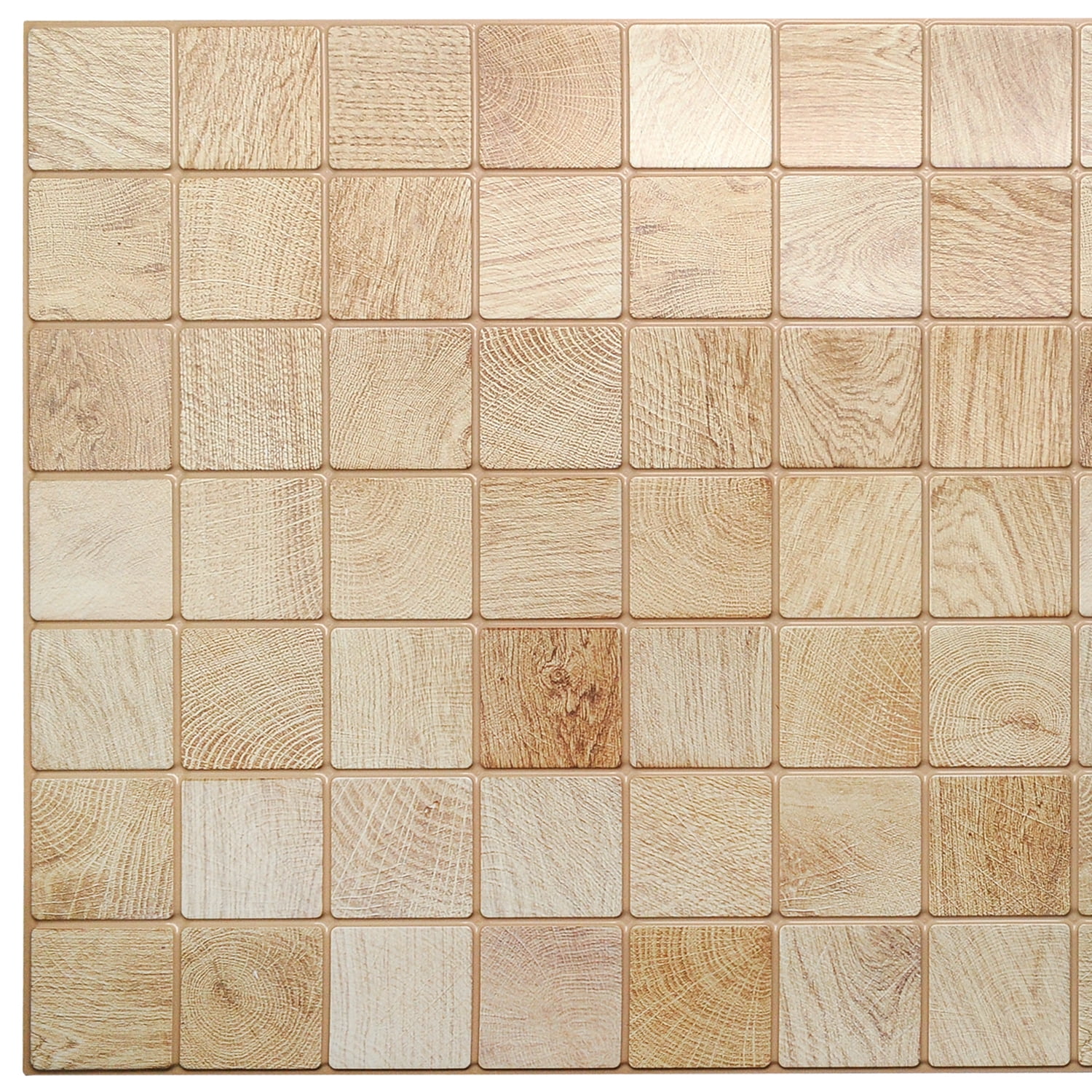 Falkirk 38" x 19" Off White Faux Timber PVC 3D Wall Panel