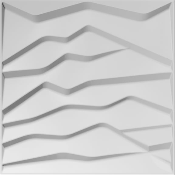 Dundee Deco's Paintable Off White Abstract Hills Fiber 3D Wall Panel, 1.6 ft X 1.6 ft, Interior Design Wall Paneling Decor Commercial and Residential Application, 2.6 sq.ft. each