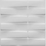 Dundee Deco's Paintable Off White Geometric Bricks Fiber 3D Wall Panel, 1.6 ft X 1.6 ft, Interior Design Wall Paneling Decor Commercial and Residential Application, 2.6 sq.ft. each, 10-Pack