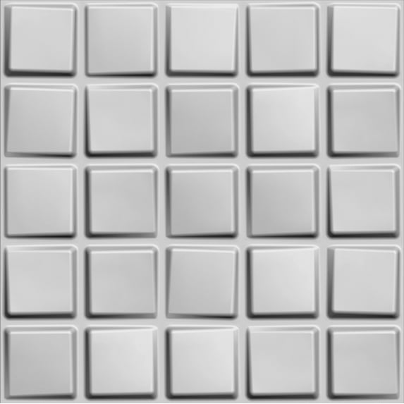 Dundee Deco's Paintable Off White Geometric Cubes Fiber 3D Wall Panel, 1.6 ft X 1.6 ft, Interior Design Wall Paneling Decor Commercial and Residential Application, 2.6 sq.ft. each, 5-Pack