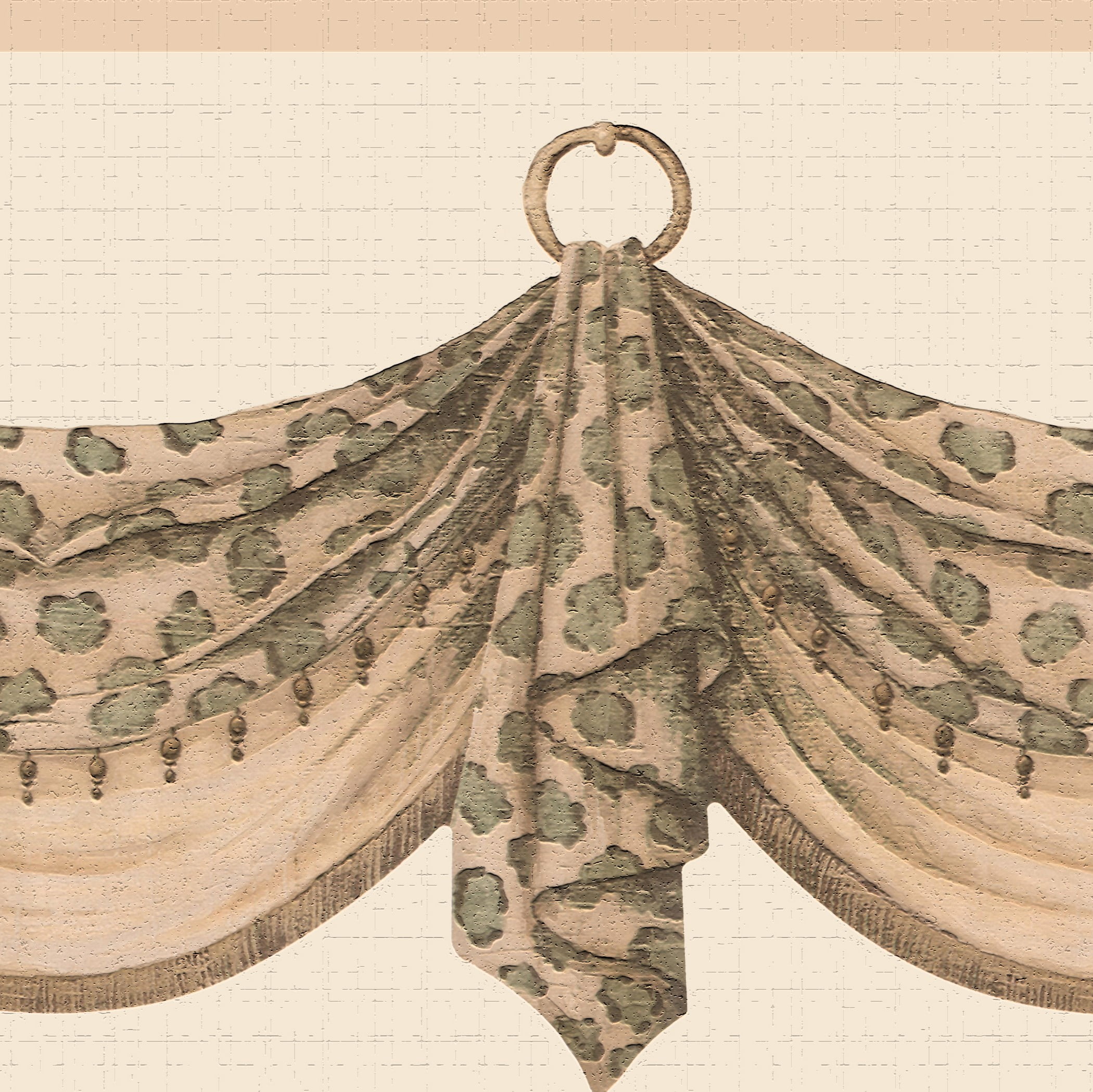 Dundee Deco's Peel and Stick Wallpaper Border - Abstract Beige Green Leopard Print Wall Border ...