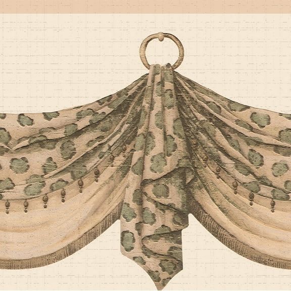 Dundee Deco's Peel and Stick Wallpaper Border - Abstract Beige Green Leopard Print Wall Border Retro Design, 15 ft x 7 in, Self Adhesive