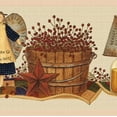 thumbnail image 1 of Dundee Deco's Peel and Stick Wallpaper Border - Abstract Beige Red Yellow Angel Bucket Candle Wall Border Retro Design, 15 ft x 7 in, Self Adhesive, 1 of 6