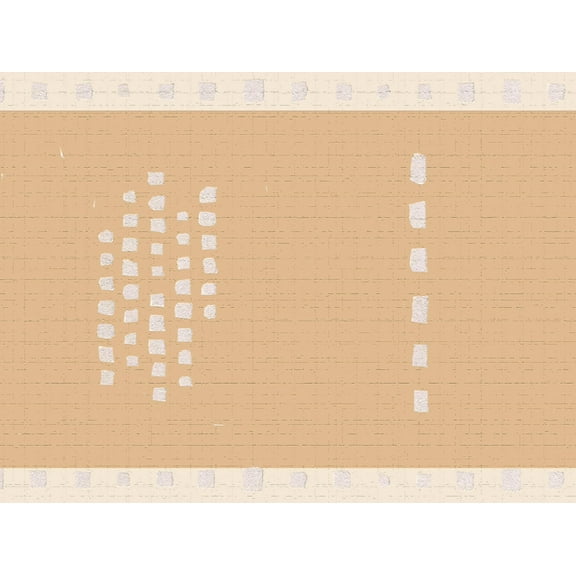 Dundee Deco's Peel and Stick Wallpaper Border - Abstract Tan White Dots Wall Border Retro Design, 15 ft x 7 in, Self Adhesive