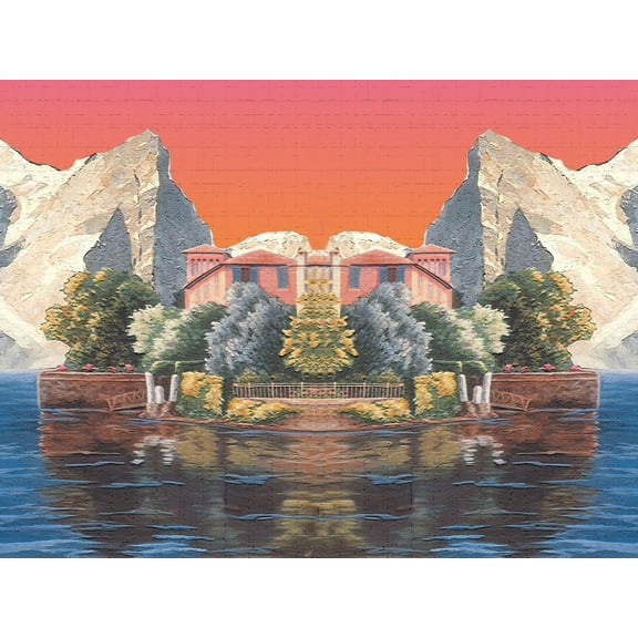 Dundee Deco's Peel and Stick Wallpaper Border - Country Blue Pink Mountain Town Wall Border Retro Design, 15 ft x 7 in, Self Adhesive