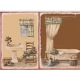 thumbnail image 1 of Dundee Deco's Peel and Stick Wallpaper Border - Country Brown Tan Beige Bathroom Wall Border Retro Design, 15 ft x 7 in, Self Adhesive, 1 of 6