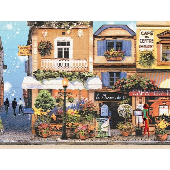 Dundee Deco's Peel and Stick Wallpaper Border - Country Yellow Blue Town Wall Border Retro Design, 15 ft x 7 in, Self Adhesive