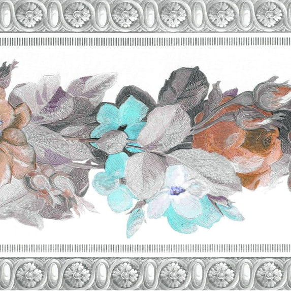 Dundee Deco Blue Grey, Peel and Stick Wallpaper 15ft x 7in