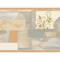 thumbnail image 1 of Dundee Deco's Peel and Stick Wallpaper Border - Damask Brown Blue Green Abstract Wall Border Retro Design, 15 ft x 7 in, Self Adhesive, 1 of 6