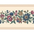 thumbnail image 1 of Dundee Deco's Peel and Stick Wallpaper Border - Floral Blue Green Pink Flowers on Vines Wall Border Retro Design, 15 ft x 7 in, Self Adhesive, 1 of 6