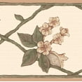 thumbnail image 1 of Dundee Deco's Peel and Stick Wallpaper Border - Floral Green Beige Flowers on Vines Wall Border Retro Design, 15 ft x 7 in, Self Adhesive, 1 of 6
