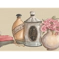 thumbnail image 1 of Dundee Deco's Peel and Stick Wallpaper Border - Floral Grey Pink Beige Flowers and Bottles Wall Border Retro Design, 15 ft x 7 in, Self Adhesive, 1 of 6