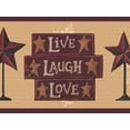 thumbnail image 1 of Dundee Deco's Peel and Stick Wallpaper Border - Floral Red Tan Star Flowers Wall Border Retro Design, 15 ft x 7 in, Self Adhesive, 1 of 6