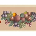 thumbnail image 1 of Dundee Deco's Peel and Stick Wallpaper Border - Nature Green Purple Red Fruit Wall Border Retro Design, 15 ft x 7 in, Self Adhesive, 1 of 6