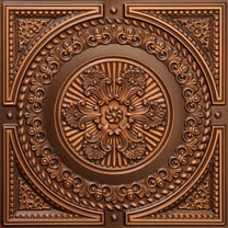 Dundee Deco's Rustic Antique Copper Damask Glue Up/Drop In Ceiling Panels, 2 ft. X 2 ft. (4 sq ft.) each, Pack of 50