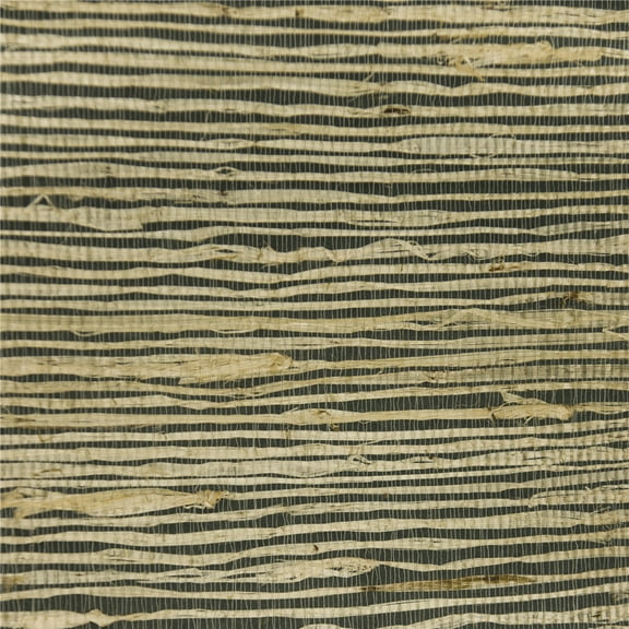 Dundee Deco's Rustic Black Cream Kudzu Natural Grasscloth Wallpaper, Roll 18 Ft X 36 In, 54 Sq Ft