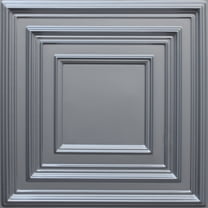 Dundee Deco's Traditional Metallic Silver Square Glue Up/Drop In Ceiling Panels, 2 ft. X 2 ft. (4 sq ft.) each, Pack of 50