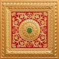 thumbnail image 1 of Dundee Deco's Victorian Gold-Red-Green Floral Glue Up/Drop In Ceiling Panels, 2 ft. X 2 ft. (4 sq ft.) each, Pack of 50, 1 of 5