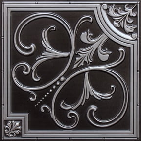 Dundee Deco's Vintage Antique Silver Botanical Glue Up/Drop In Ceiling Panels, 2 ft. X 2 ft. (4 sq ft.) each