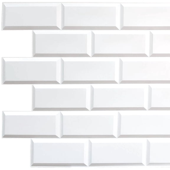 Dundee Deco's White Faux Bricks PVC 3D Wall Panel, 3.2 ft X 1.6 ft, Interior Design Wall Paneling Decor Commercial and Residential Application, 5 sq. feet each