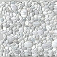 thumbnail image 1 of Dundee Deco's White Grey Faux Pebbles PVC 3D Wall Panel, 3.2 ft X 2.1 ft (98cm X 64cm), Pack of 5, Interior Design Wall Paneling Decor, Total Coverage 34 sq. ft. (3.2 sq. m), 1 of 4