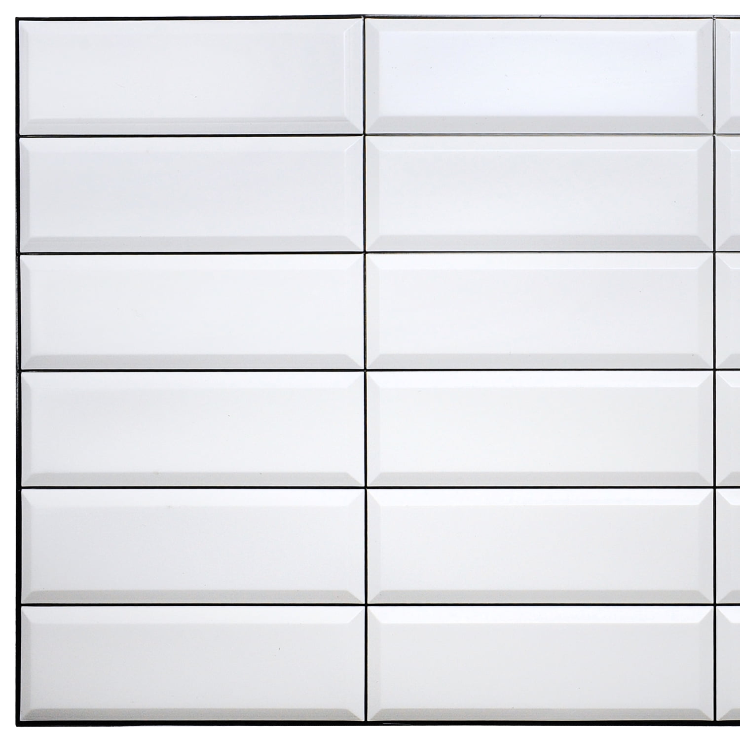 Dundee Deco's White Grey Faux Tile PVC 3D Wall Panel, 3.1 ft X 1.6 ft, Interior Design Wall Paneling Decor Commercial and Residential Application, 4.9 sq. feet each