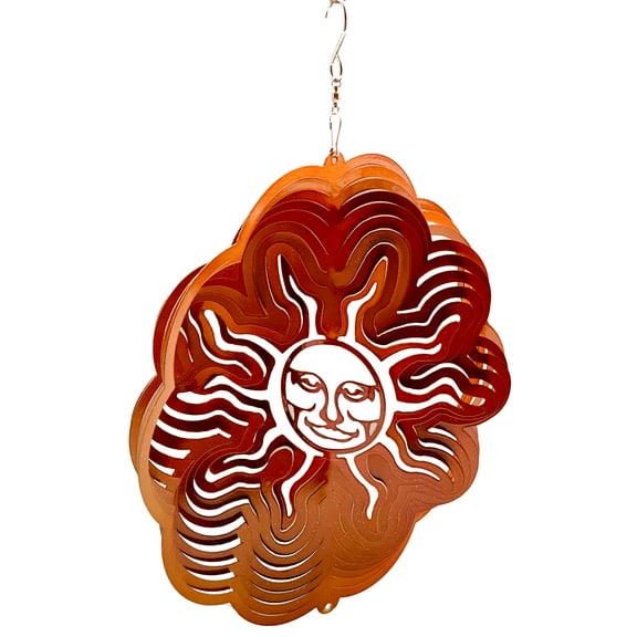 Dundee Deco's Wind Spinner in Gift Box - 3D Hanging Indoor Outdoor Yard Garden Decoration - Mandala - Sun - Copper - 12 inch - Unique Gift Idea For Men Women, Souvenir, Present