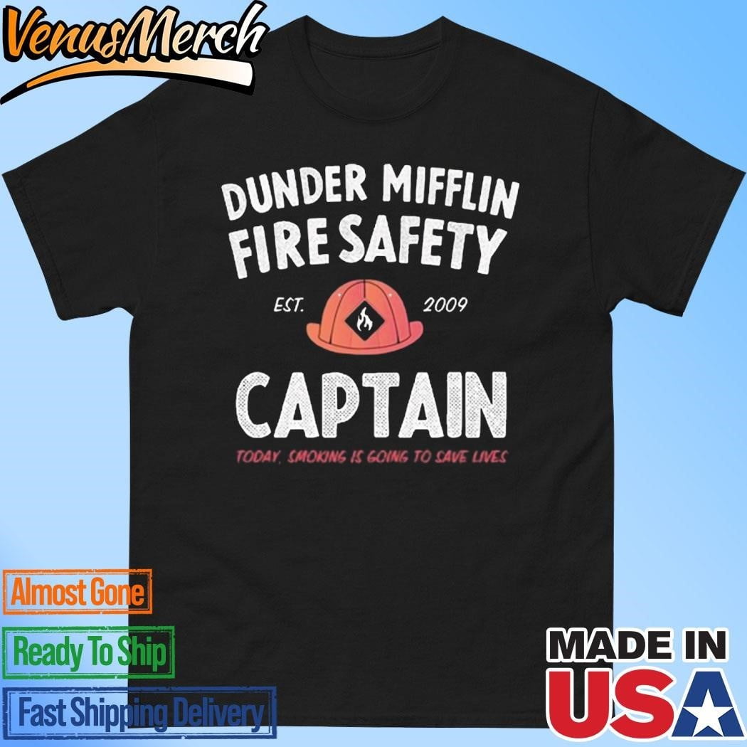 Dunder Mifflin Fire Safety Captain Est2009 Black Shirt - Walmart.com