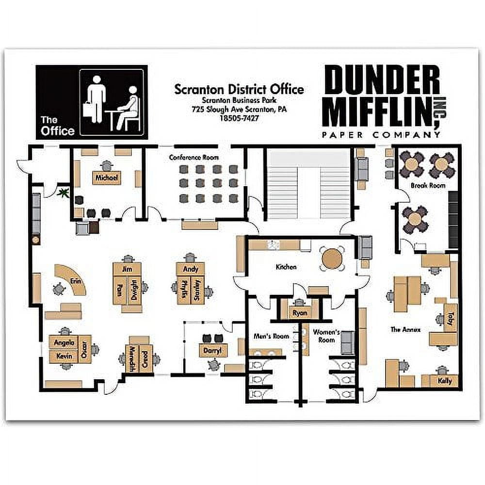 Dunder Mifflin Floor Plan Art Board Print for Sale by zoeandsons