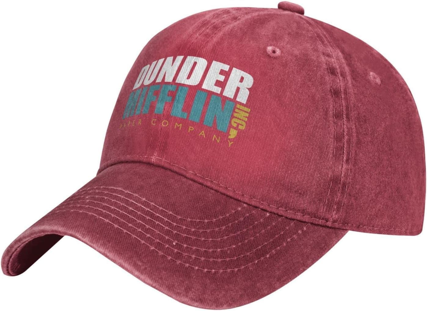 Dunder Mifflin Hat *Denim* Dunder Mifflin Denim Baseball Cap | Washed Retro Dad Hat  main image 4