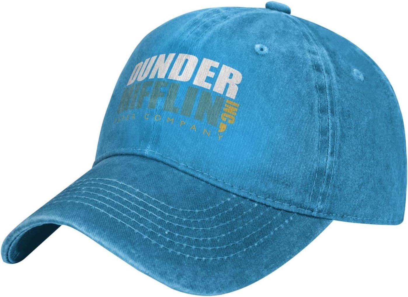 Dunder Mifflin Hat *Denim* Dunder Mifflin Denim Baseball Cap | Washed Retro Dad Hat  main image 3