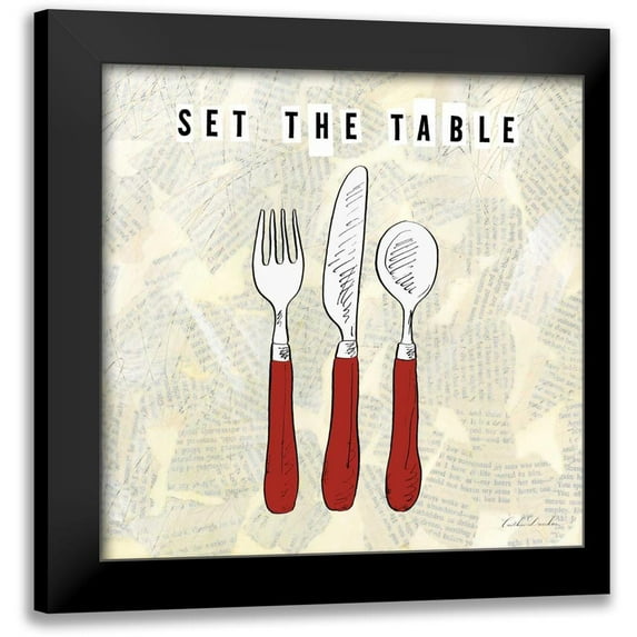 Dundon, Caitlin 20x20 Black Modern Framed Museum Art Print Titled - Kitchen Utensils III