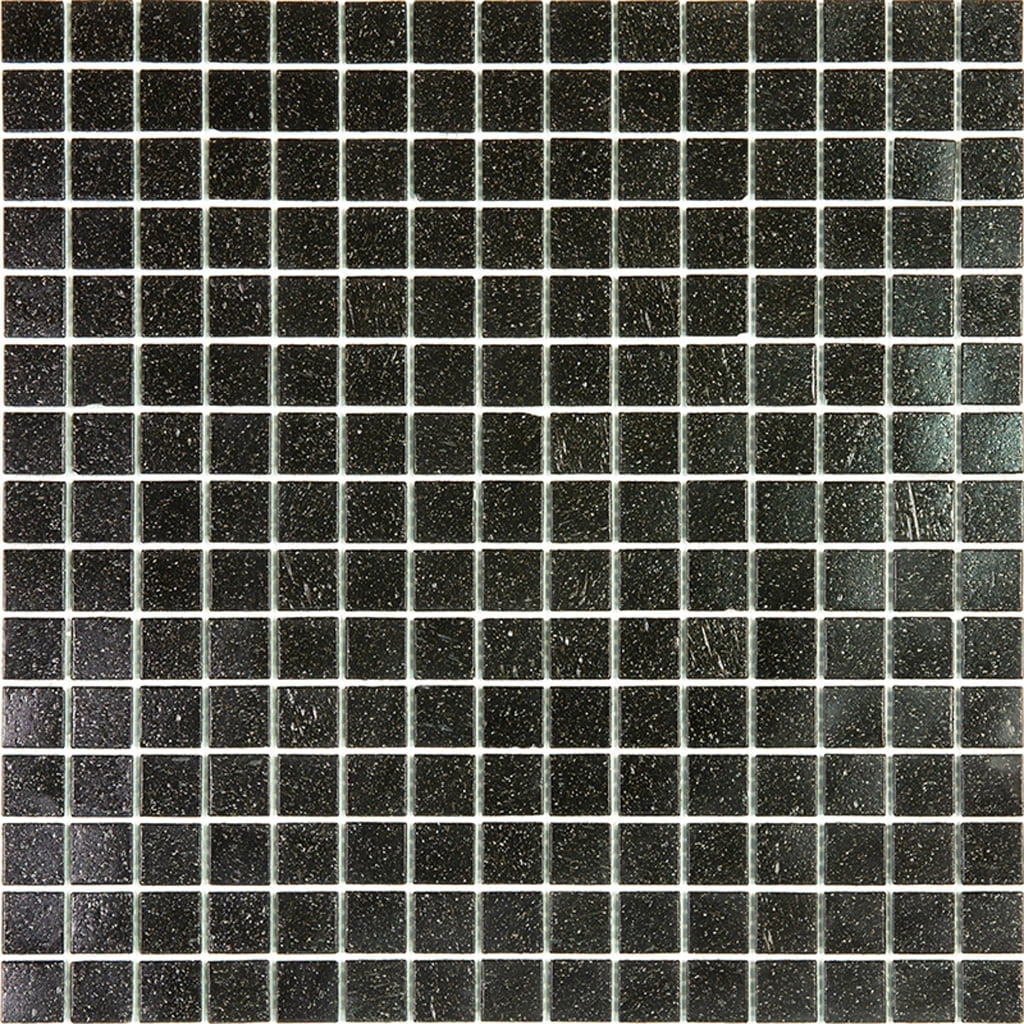 Dune 12 in. x 12 in. Glossy Dark Brown Glass Mosaic Tile