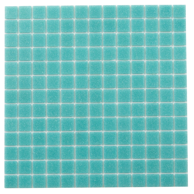 Neon Aqua Green 12" x 12" Iridescent Glass Mosaic Tile