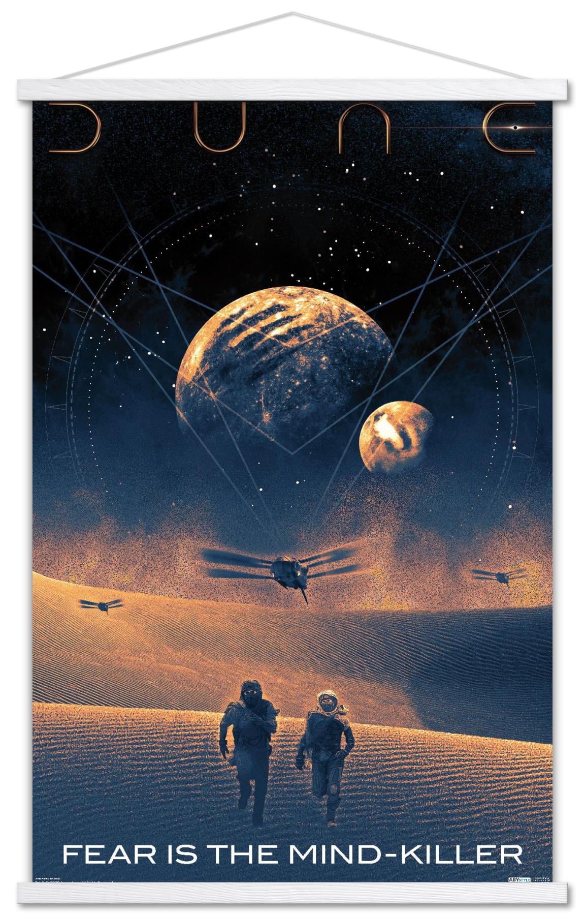 Dune - Fear is the Mind-Killer Wall Poster with Wooden Magnetic Frame, 22.375" x 34"