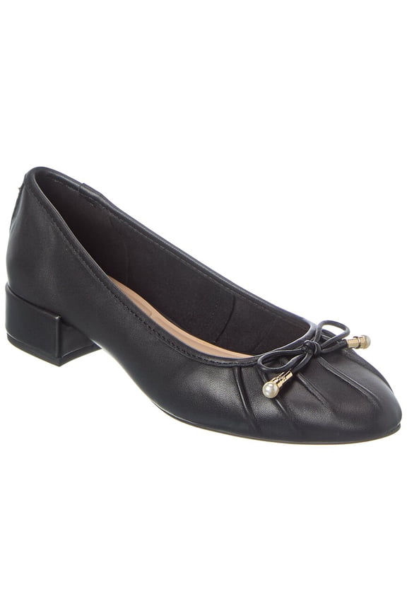 Amazing Leather Block Heel, 36, Black