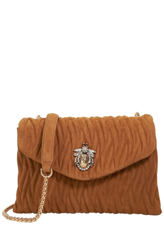 Darling Suede Handbag, Tan