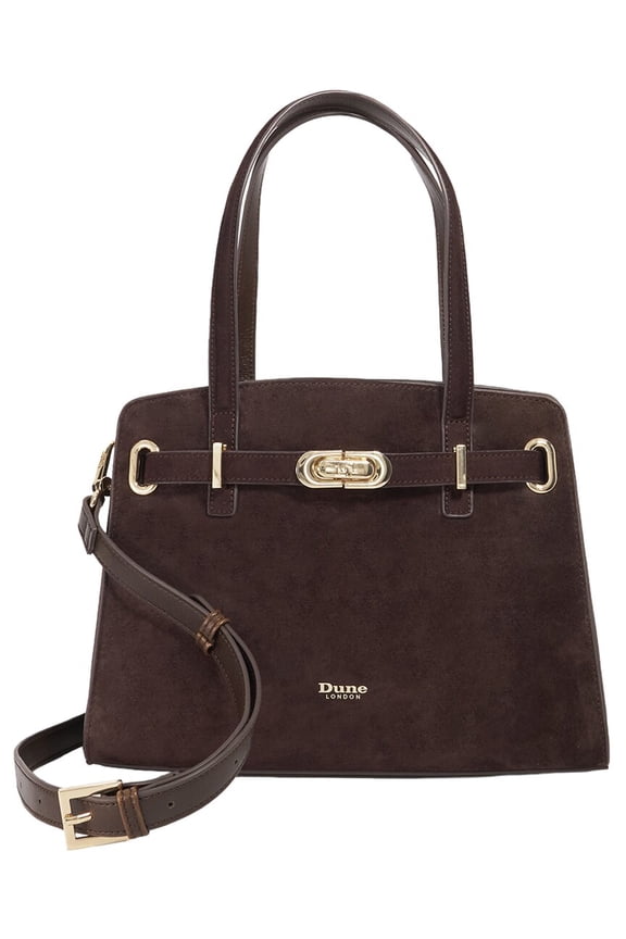 Dinidefine Suede Tote, Brown