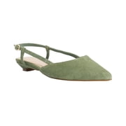 Dune London Homie Suede Point Slingabck, 36, Green