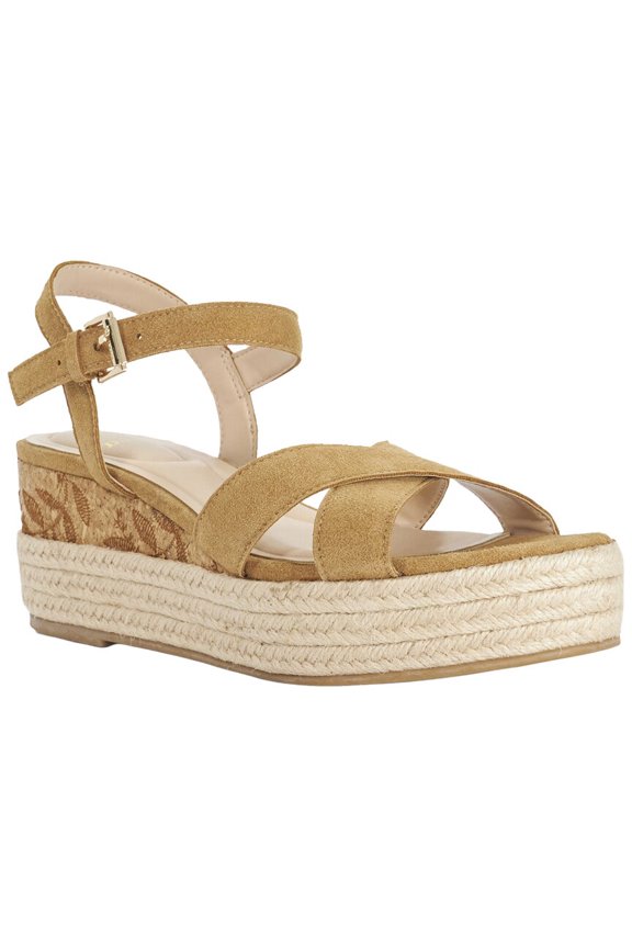 Kalmias Leather Wedge, 39, Beige
