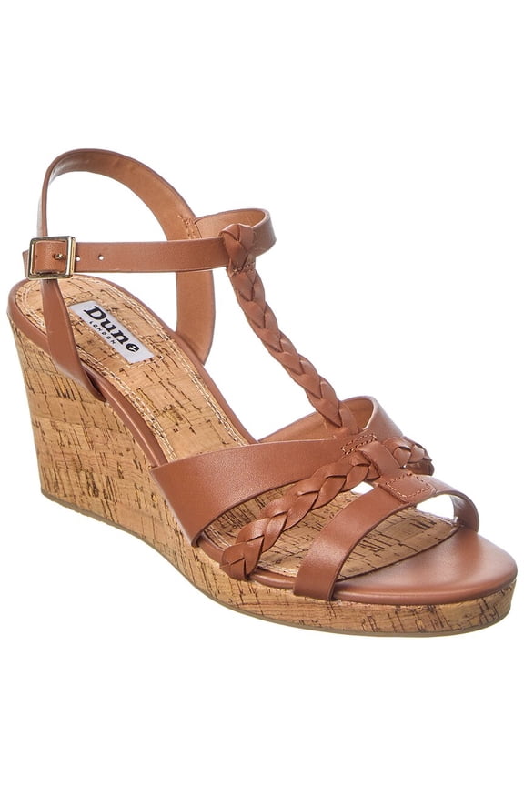 Koali Leather Wedge Sandal, 36, Beige