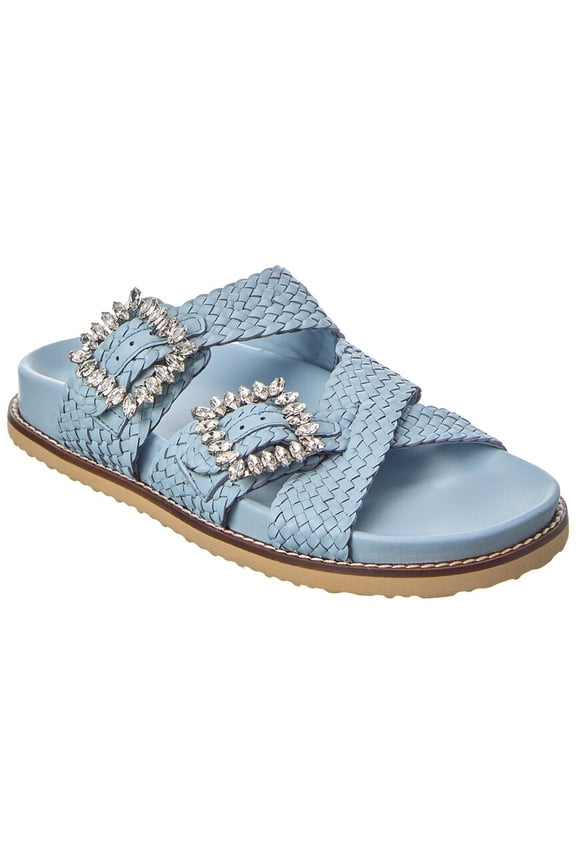 Lulos Leather Sandal, 37, Blue