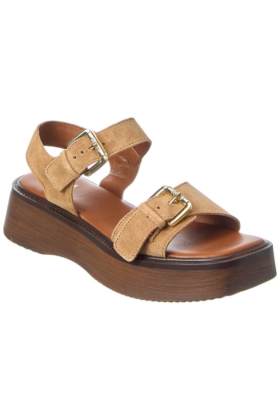Luno Suede Platform Sandal, 41, Beige