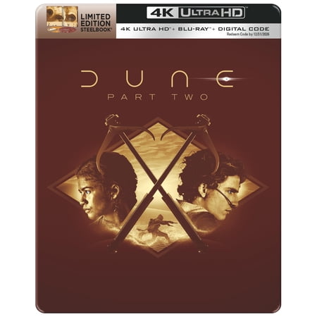 Dune: Part Two (Walmart Exclusive) (Steelbook) (4K Ultra HD + Blu-ray + Digital Copy), Science Fiction, Warner Bros.