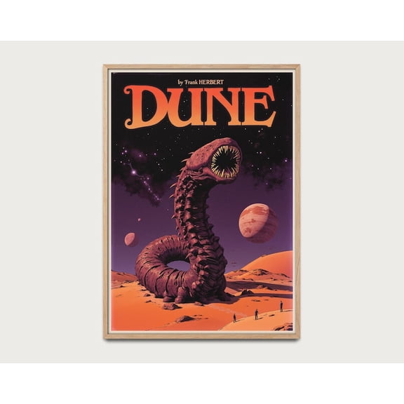 Dune Poster Retro Sci-Fi, Vintage-style illustration inspired by Frank Herbert’s iconic novel, 8x12 UNFRAMED