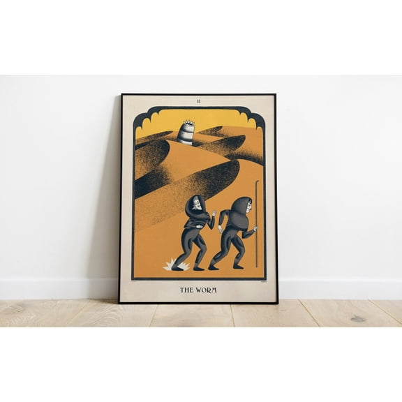 Dune Poster – Shai-Hulud sandworm, Paul and Jessica Atreides Art Print, Tarot Wall Art 8x12 UNFRAMED