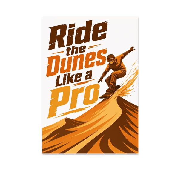 Dune Riding Art - Sandboarding Enthusiast - 13x19 Poster Print