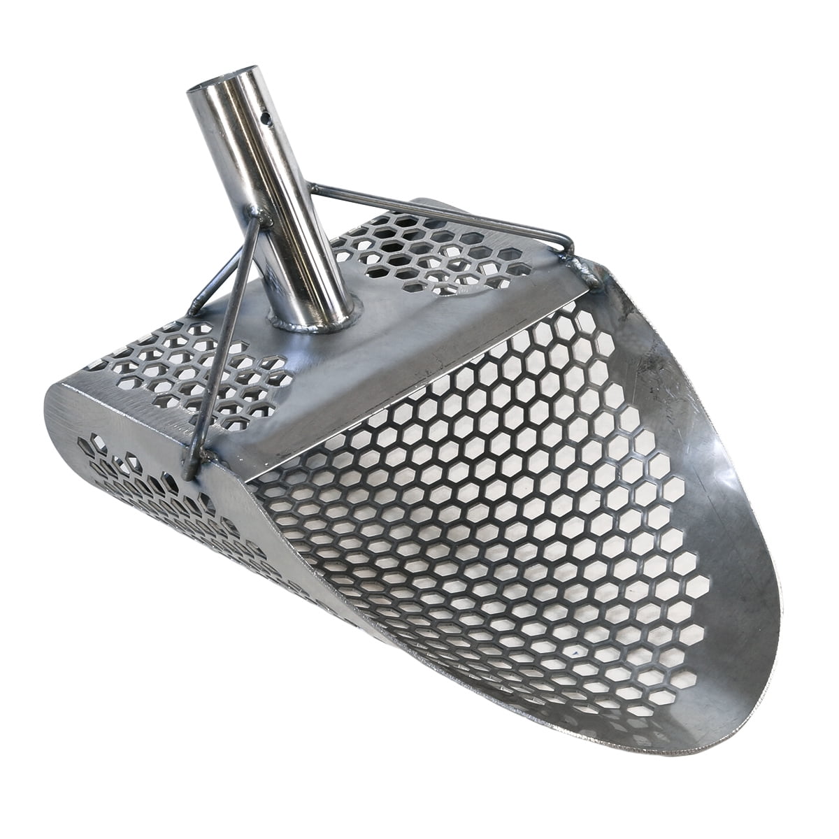 Dune Scoops Hydra 11" x 8" Stainless Metal Detector Sand Scoop w/ Lg Hexagon Holes