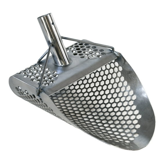 Dune Scoops Hydra 11" x 8" Stainless Metal Detector Sand Scoop w/ Lg Hexagon Holes