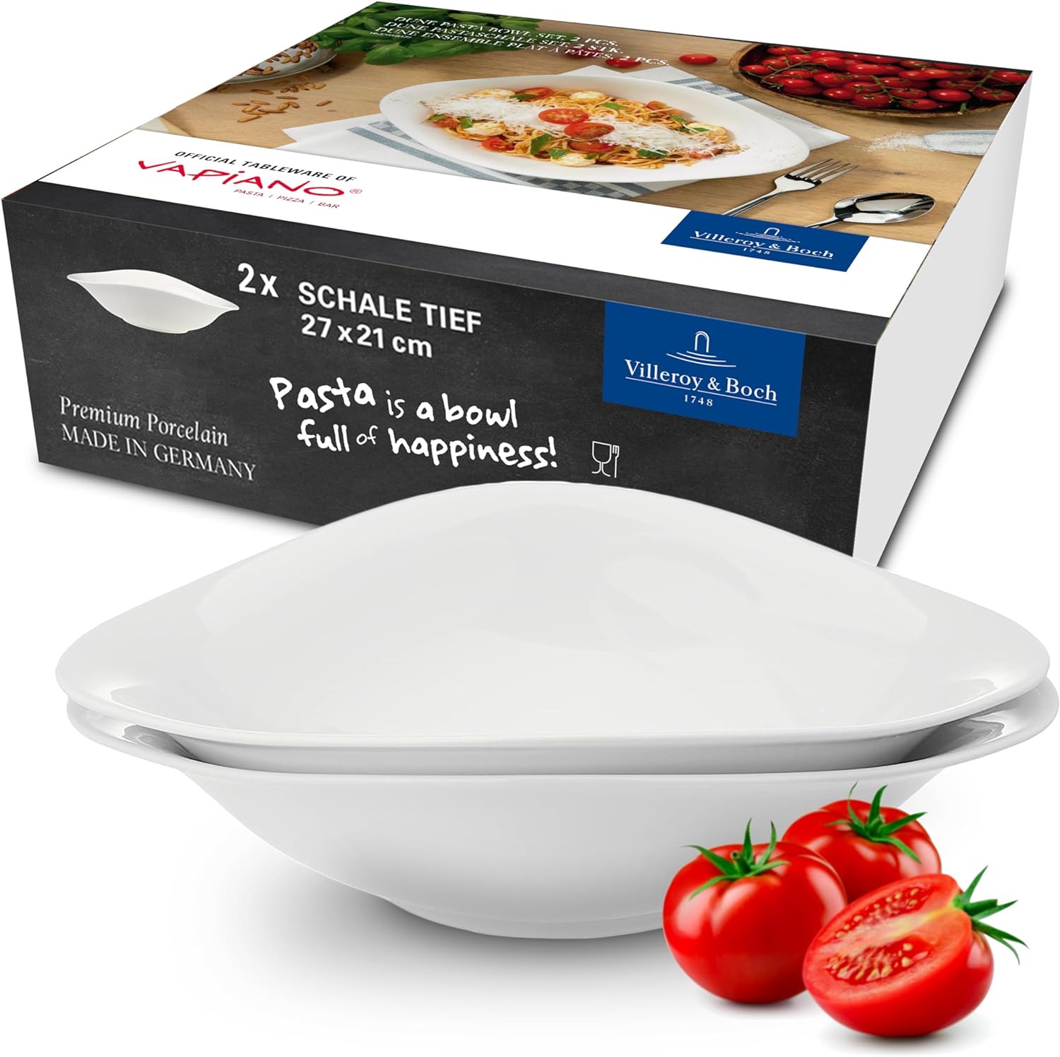 Dune VAPIANO Pasta Bowl Set Premium Porcelain, 2 Pieces Official